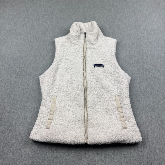 Patagonia Jackets & Blazers - Patagonia Vest Women Small White Los‎ Gatos Fleece Full Zip Fuzzy Pocket 25215